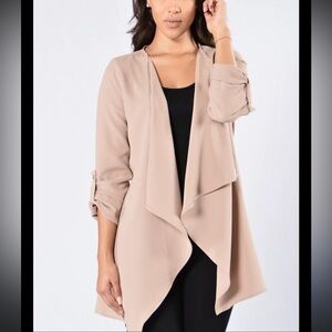 LiLa Rose Open Cascade lightweight blazer jacket size medium